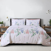 Malako Sion 100% Cotton Off-White Botanic King Size Bedding Set